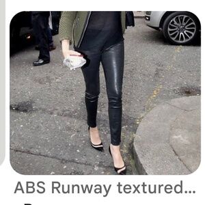 NWOT ABS Runway textured soft faux leather look leggings 4 S